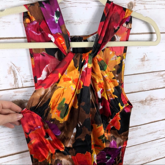 Cache bright floral silk blend sleeveless top - Picture 2 of 8